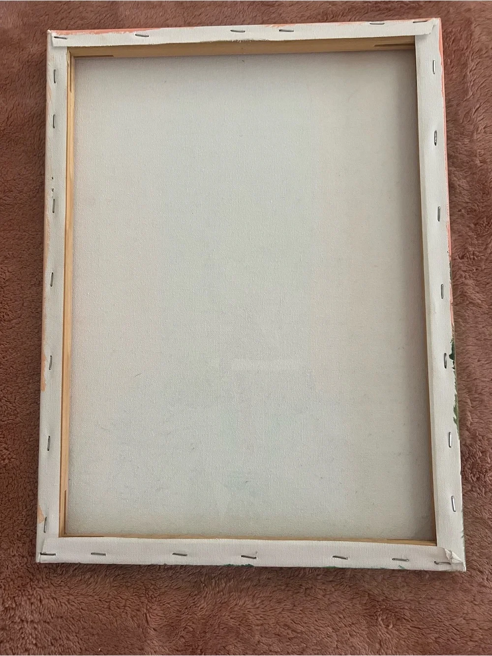 Pink Tropical Window Canvas Oil Painting Print with Green Foliage